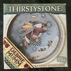 Vintage ThirstyStone Coaster  Sandstone Snowman Christmas New‎